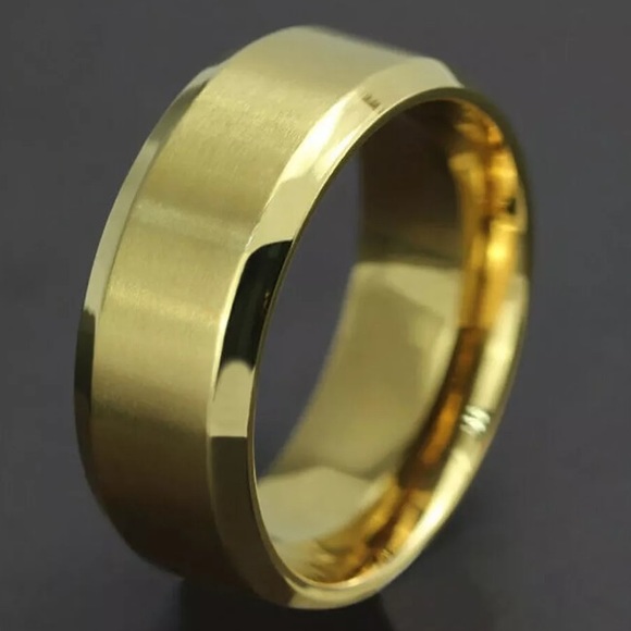 Other - Gold Titanium Stainless Steel Men's Band Ring sz 9